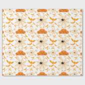 Griezelige Halloween Jack O Lantern Vleermuizen Sp Cadeaupapier (Vlak)