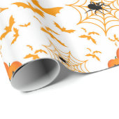 Griezelige Halloween Jack O Lantern Vleermuizen Sp Cadeaupapier (Rol Hoek)