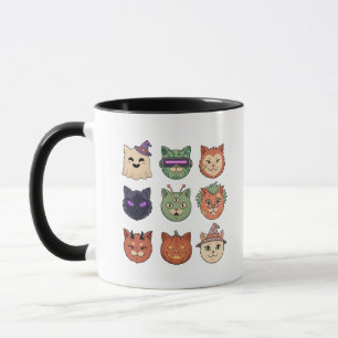 Griezelige Halloween Kat Liefhebber Koffiemok Mok