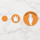 Griezelige Halloween kat, pompoen, spoken & vleerm Confetti (Voorkanten)