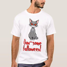 griezelige halloween kat t-shirt
