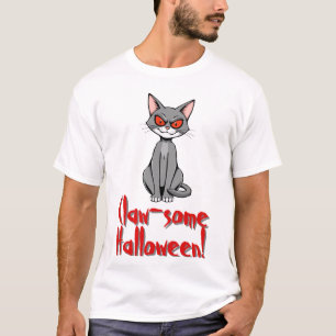 griezelige halloween kat t-shirt