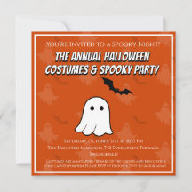 Griezelige Halloween-kostenparty-uitnodigingskaart