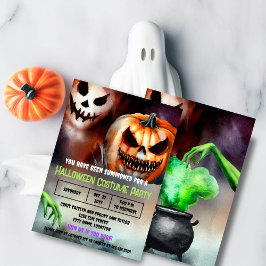 Griezelige Halloween-kostuumfeestuitnodiging Kaart