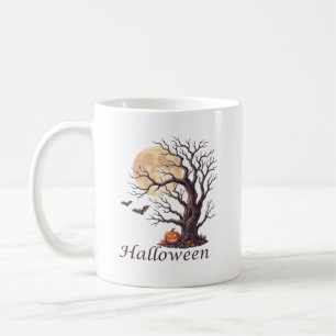 Griezelige Halloween Kromme Boom Jack-o'-Lantern Koffiemok