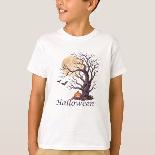 Griezelige Halloween Kromme Boom Jack-o'-Lantern T-shirt