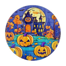 Griezelige Halloween-landhuis-illustratie Snijplank