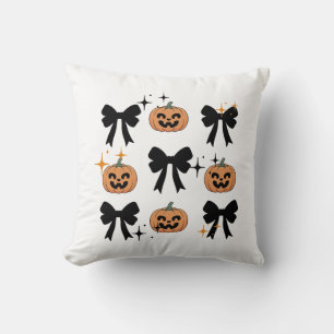 Griezelige Halloween-linten en pompoenen Worpkusse Kussen