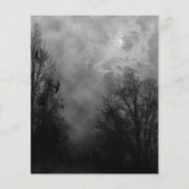 Griezelige Halloween-lucht met raven-flyer Flyer (Achterkant)