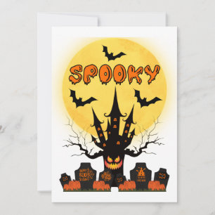 Griezelige Halloween Maan Uitnodiging