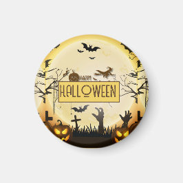Griezelige Halloween Nacht Geheime Herfst Ontwerp Magneet