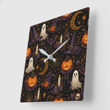 Griezelige Halloween Nacht Pompoen & Geest Patroon