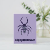 Griezelige Halloween Paarse Spin Kunst Briefkaart (Staand voorkant)