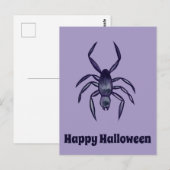 Griezelige Halloween Paarse Spin Kunst Briefkaart (Voorkant / Achterkant)