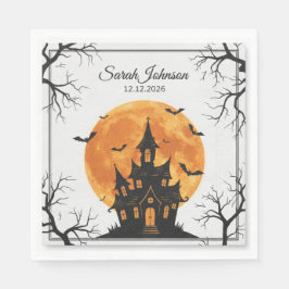 griezelige halloween papieren servetten, cute gees servet