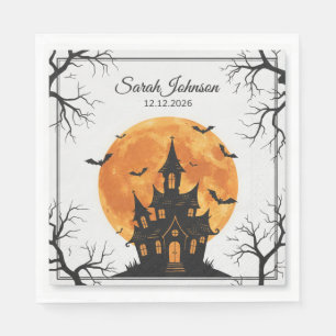 griezelige halloween papieren servetten, cute gees servet