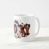 Griezelige Halloween Patchwork Koffiemok (Voorkant rechts)
