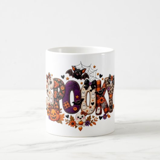 Griezelige Halloween Patchwork Koffiemok (Center)