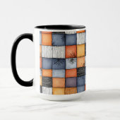 Griezelige Halloween Patchwork Twee-Tons Koffiemok Mok (Links)
