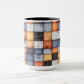 Griezelige Halloween Patchwork Twee-Tons Koffiemok Mok (Midden)