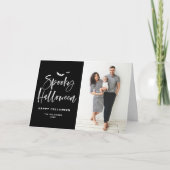 Griezelige Halloween penseellettering | Halloween- Feestdagen Kaart (Voorkant)