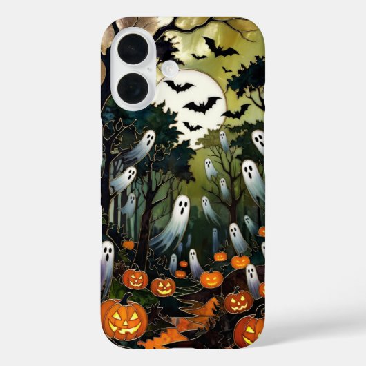 Griezelige Halloween Phonehoes Geest Pompoen Bos Case-Mate iPhone Case (Achterkant)