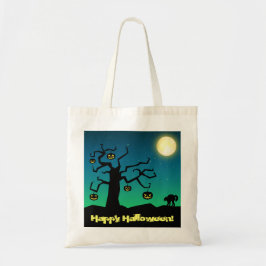 Griezelige Halloween Pompoen Boom - Zak Tote Bag