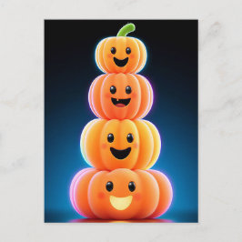 Griezelige Halloween Pompoen Groet Ansichtkaart Briefkaart