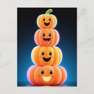 Griezelige Halloween Pompoen Groet Ansichtkaart Briefkaart