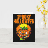 Griezelige Halloween Pompoen Kaart (Gele Bloem)
