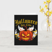 Griezelige Halloween Pompoen Kaart (Gele Bloem)