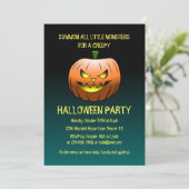 Griezelige Halloween Pompoen Kaart (Staand voorkant)
