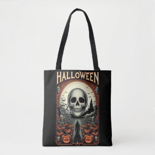 Griezelige Halloween Pompoen Kerkhof & Reusachtige Tote Bag