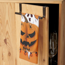 Griezelige Halloween Pompoen met Geest en Spin Ont