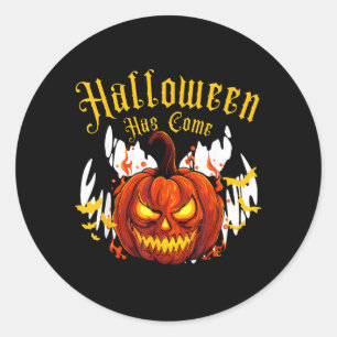 Griezelige Halloween Pompoen Ronde Sticker