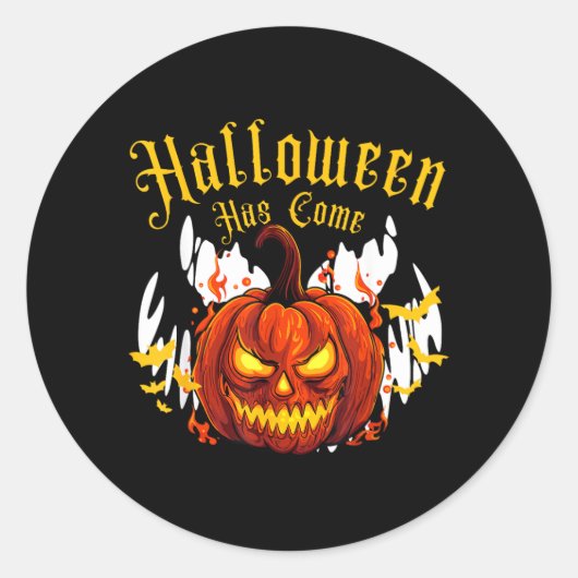 Griezelige Halloween Pompoen Ronde Sticker (Voorkant)