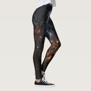 Griezelige Halloween Pompoen Sheriff Cowboy Blikse Leggings