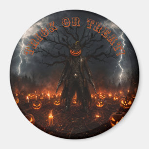 Griezelige Halloween Pompoen Sheriff Cowboy Blikse Magneet