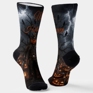 Griezelige Halloween Pompoen Sheriff Cowboy Blikse Sokken