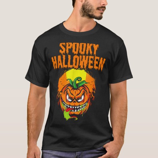 Griezelige Halloween Pompoen T-shirt (Voorkant)