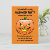 Griezelige Halloween Pompoen Uitnodiging (Staand voorkant)