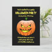 Griezelige Halloween Pompoen Uitnodiging (Staand voorkant)