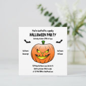 Griezelige Halloween Pompoen Uitnodiging (Staand voorkant)