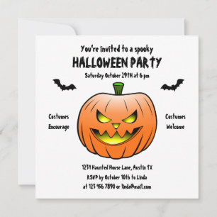 Griezelige Halloween Pompoen Uitnodiging