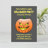 Griezelige Halloween Pompoen Uitnodiging (Staand voorkant)