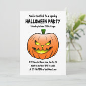 Griezelige Halloween Pompoen Uitnodiging (Staand voorkant)