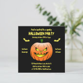 Griezelige Halloween Pompoen Uitnodiging (Staand voorkant)