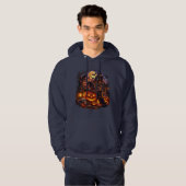 Griezelige Halloween Pompoen Zwarte Kat Pullover H (Voorkant volledig)