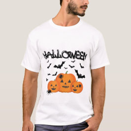 Griezelige Halloween Pompoenen & Vleermuizen T-Shi T-shirt