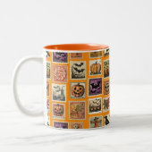 Griezelige Halloween Postzegelpatroon Mok (Links)